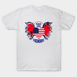 Peace Love Fireworks Shirt, Fireworks Shirt, Patriotic Shirt, 4th Of July Shirt, American Flag Shirt, Independence Day T-Shirt